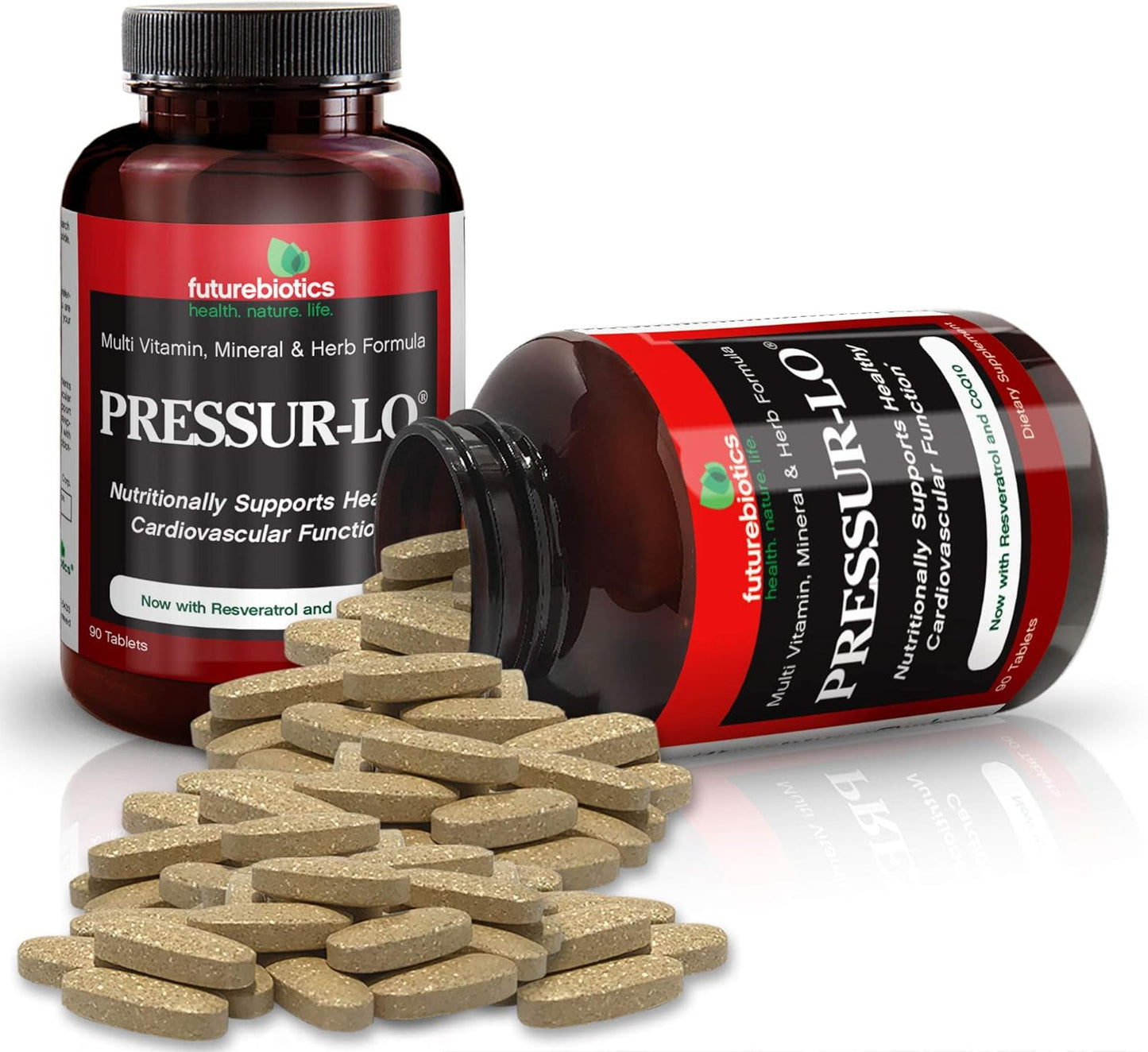 Pressur-Lo Multi-Vitamin with CoQ10, Garlic, Calcium, Magnesium, Niacin, Resveratrol - 90 Tablets, cGMP Facility, Heavy Metal Tested