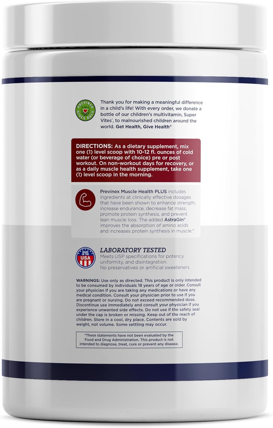 Previnex Muscle Health Plus: Complete Formula for Muscle Support with Creatine Monohydrate, myHMB, BCAA, Essential Amino Acids & Astragin