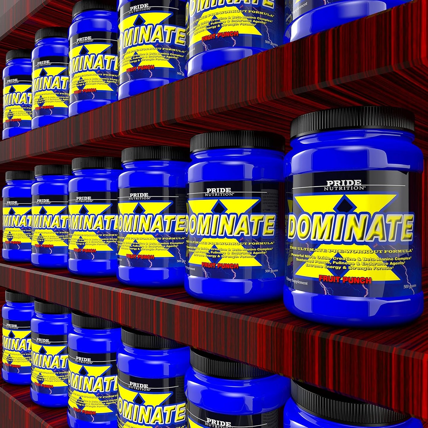 Pride Nutrition Dominate X Pre Workout Supplement - Boost Energy and Endurance with 500g Nitric Oxide & Creatine - Men and Women - 25 Servings (Fruit Punch)