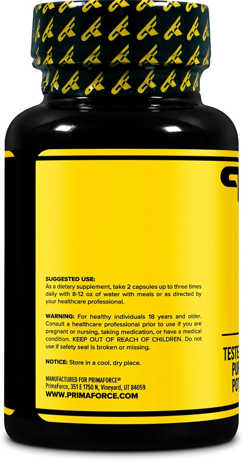 PrimaForce Yohimbine HCl 2.5mg Capsules - Non-GMO & Gluten Free Supplement (90 Count)