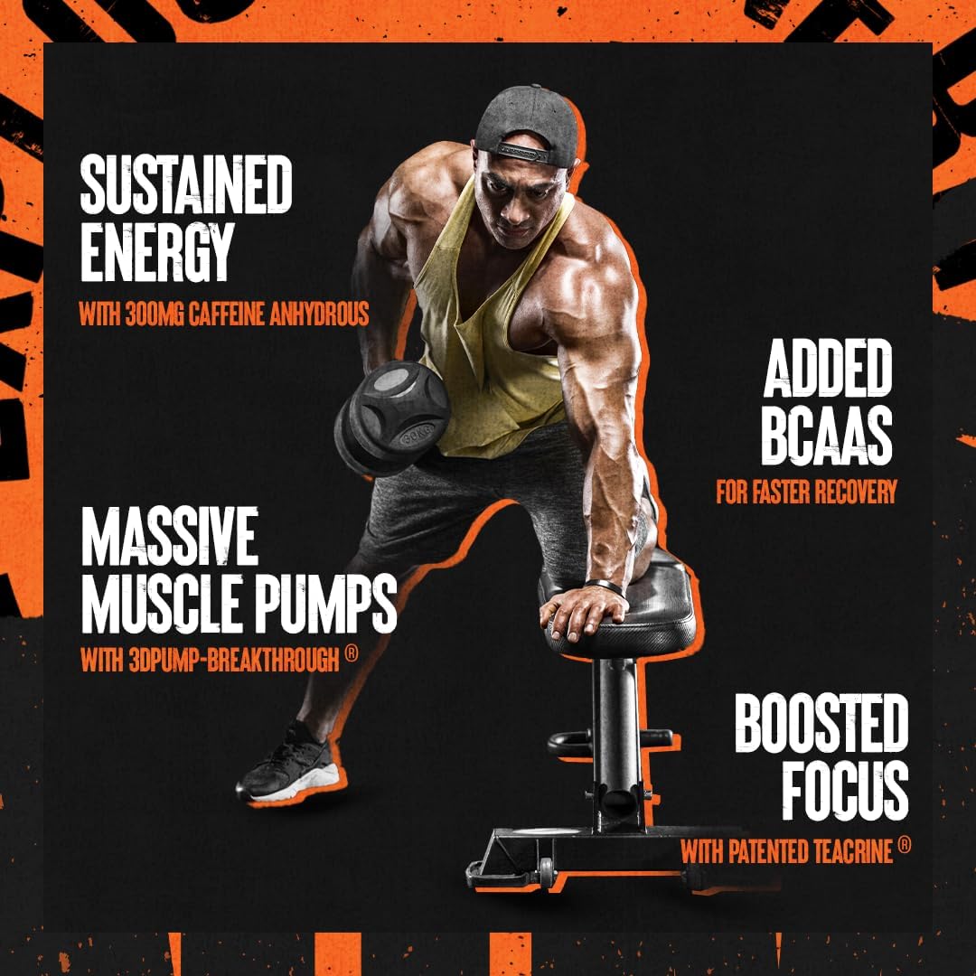 Primal Animal Muscle Hydration + Preworkout Powder - Beta Alanine, 3DPump, Caffeine & Electrolytes - Enhances Energy, Focus, Endurance - Fruit Punch, 17.9 oz