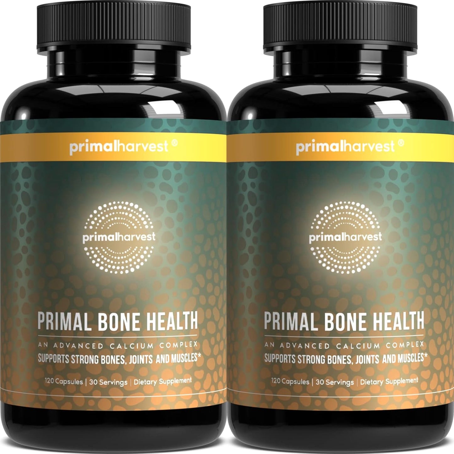 Primal Harvest Bone Health Complex 2 Pack - Calcium, Magnesium, Zinc, Manganese, Potassium, & L-Carnitine Supplement for Men & Women (240 Capsules)