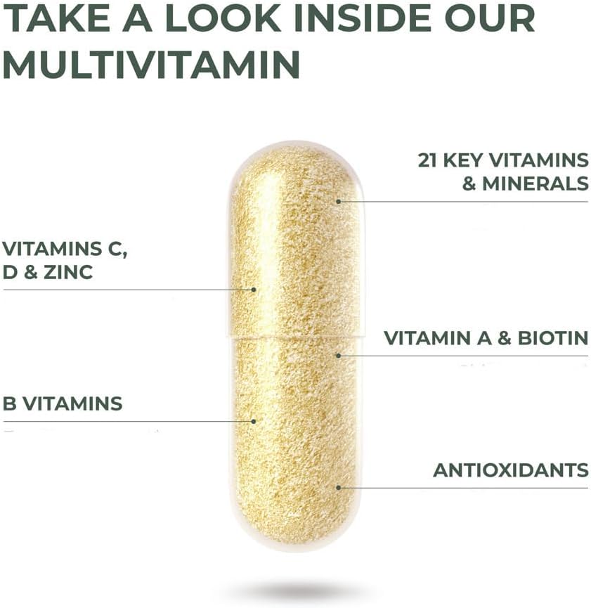 Primal Harvest Multivitamin 2-Pack for Women and Men - Includes Vitamins A, C, D, E, B12, B6, Biotin, Zinc - 30 Capsules