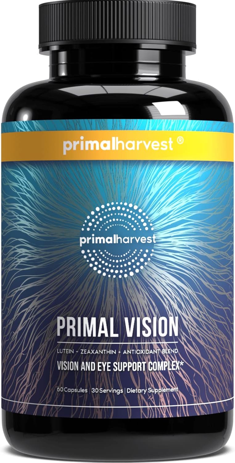 Primal Harvest Probiotics & Vision Supplements Bundle for Men and Women - Eye Support Complex with Lutein and Zeaxanthin