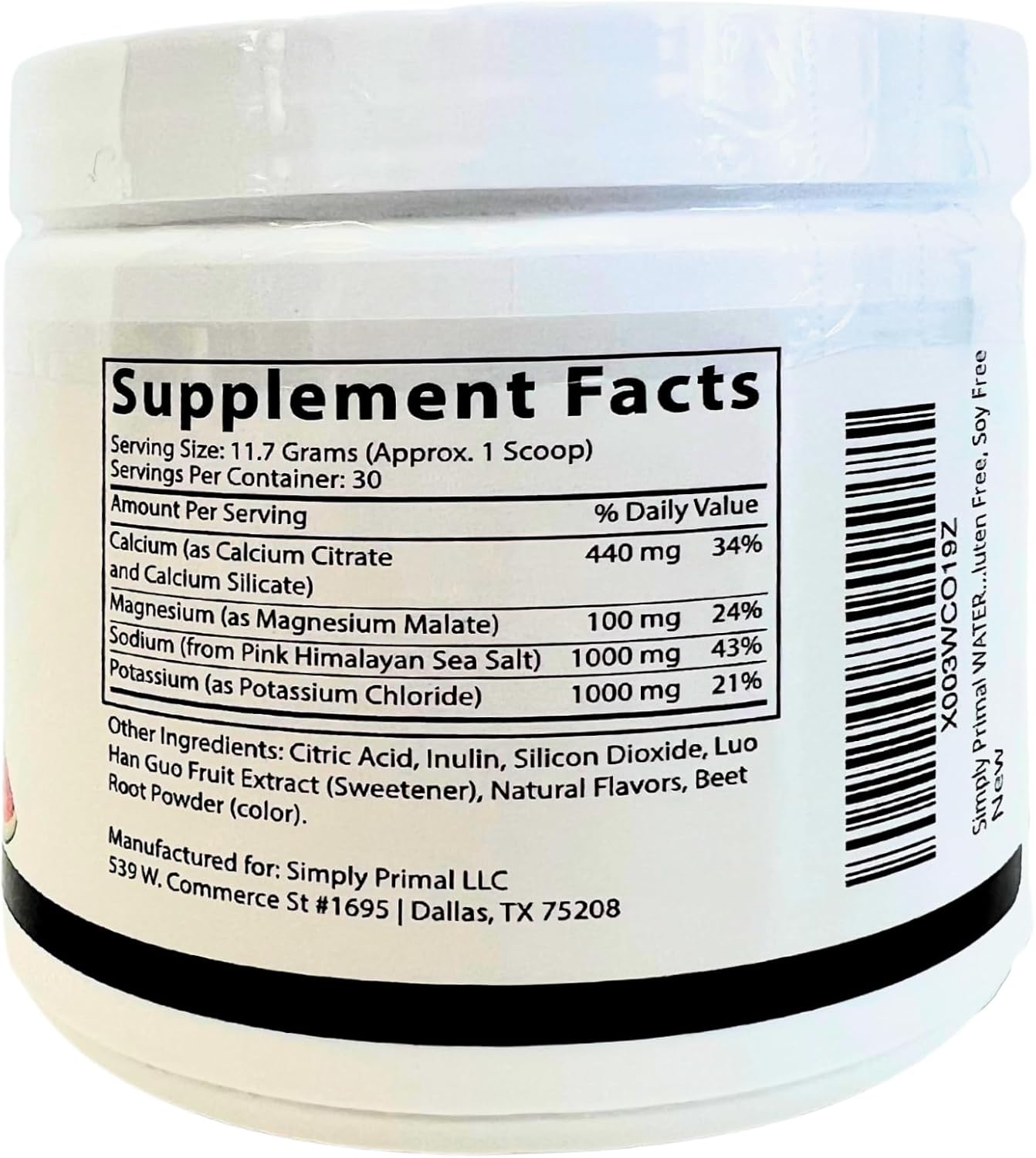 Primal WATERFAST Monk Fruit Keto Electrolyte Powder - Strawberry Watermelon Flavor with Himalayan Salt | Hydration & Fasting Support