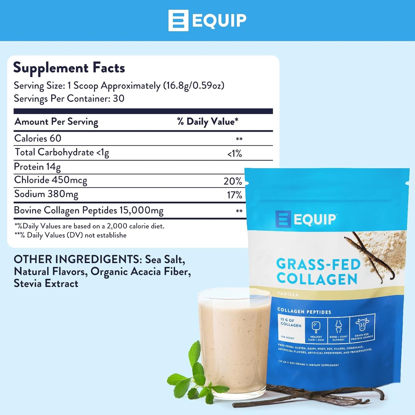 Prime Beef Collagen Powder for Healthy Joints, Skin & Nails | Grass Fed Hydrolyzed Bovine Collagen with Amino Acids | Non-GMO, Paleo Friendly | 30 Servings, Vanilla