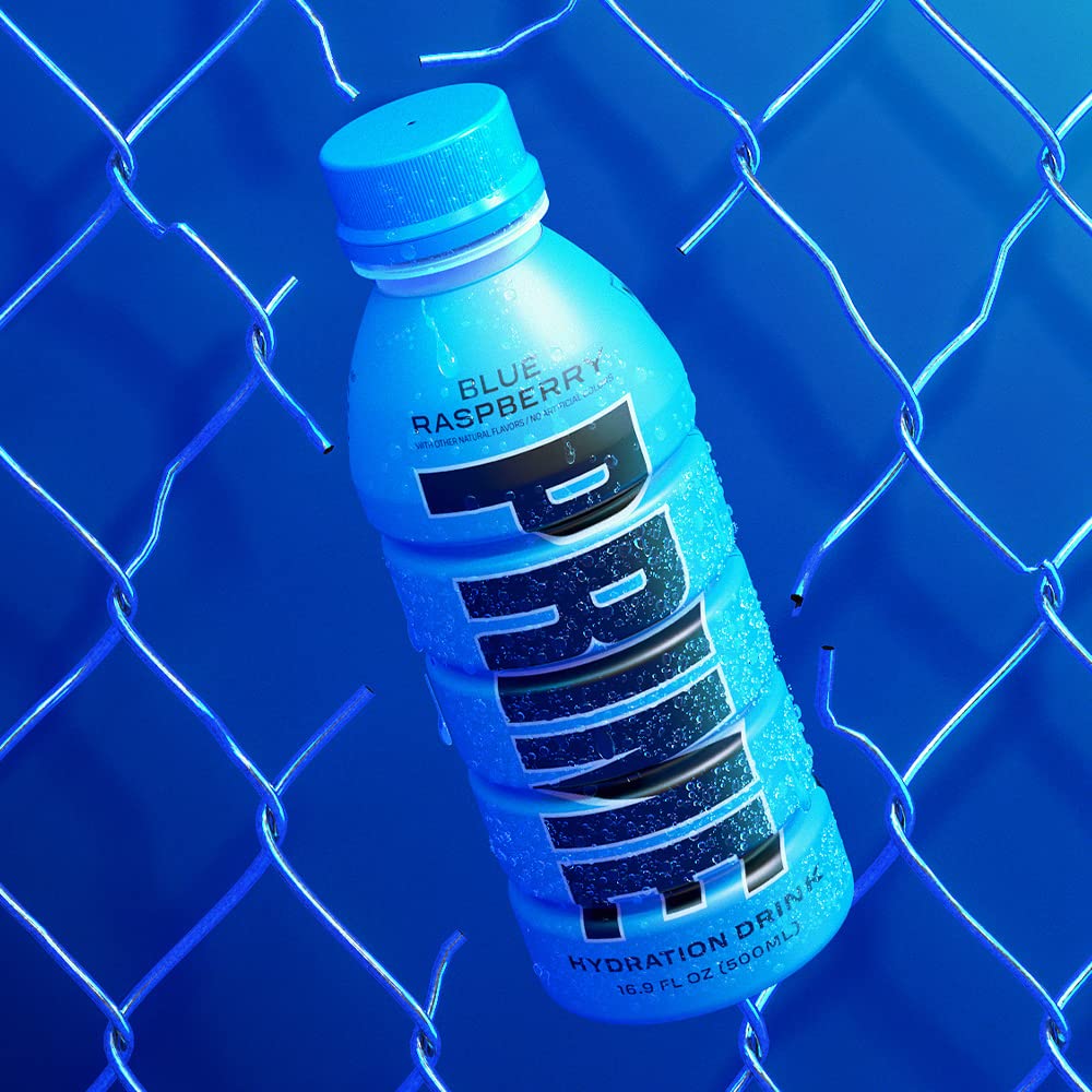 PRIME Hydration BLUE RASPBERRY Sports Drink 12 Pack - Electrolyte Enhanced with BCAAs, B Vitamins, Antioxidants - Ultimate Hydration - Low Sugar - 16.9oz