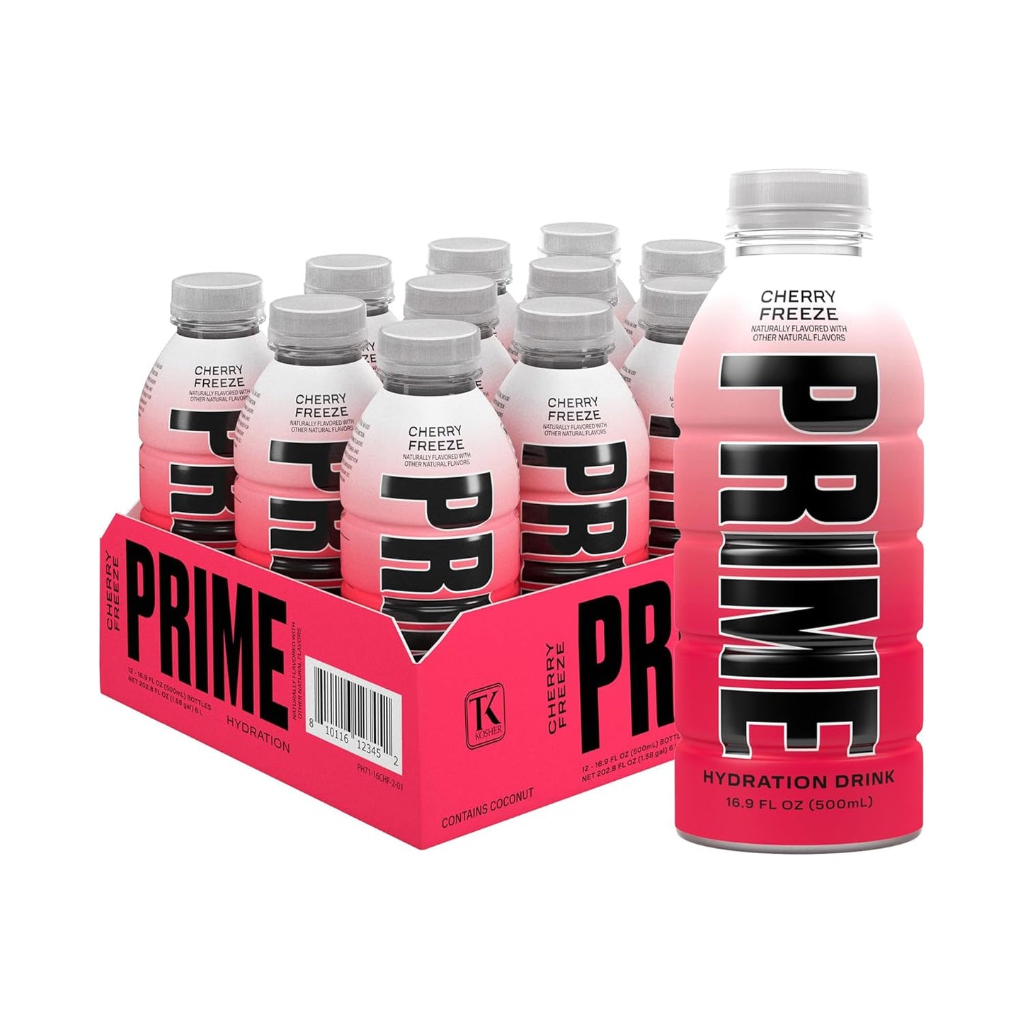 PRIME Hydration CHERRY FREEZE Sports Drink | Electrolyte Enhanced with BCAAs, B Vitamins, Antioxidants | Low Sugar | 16.9oz 12-Pack