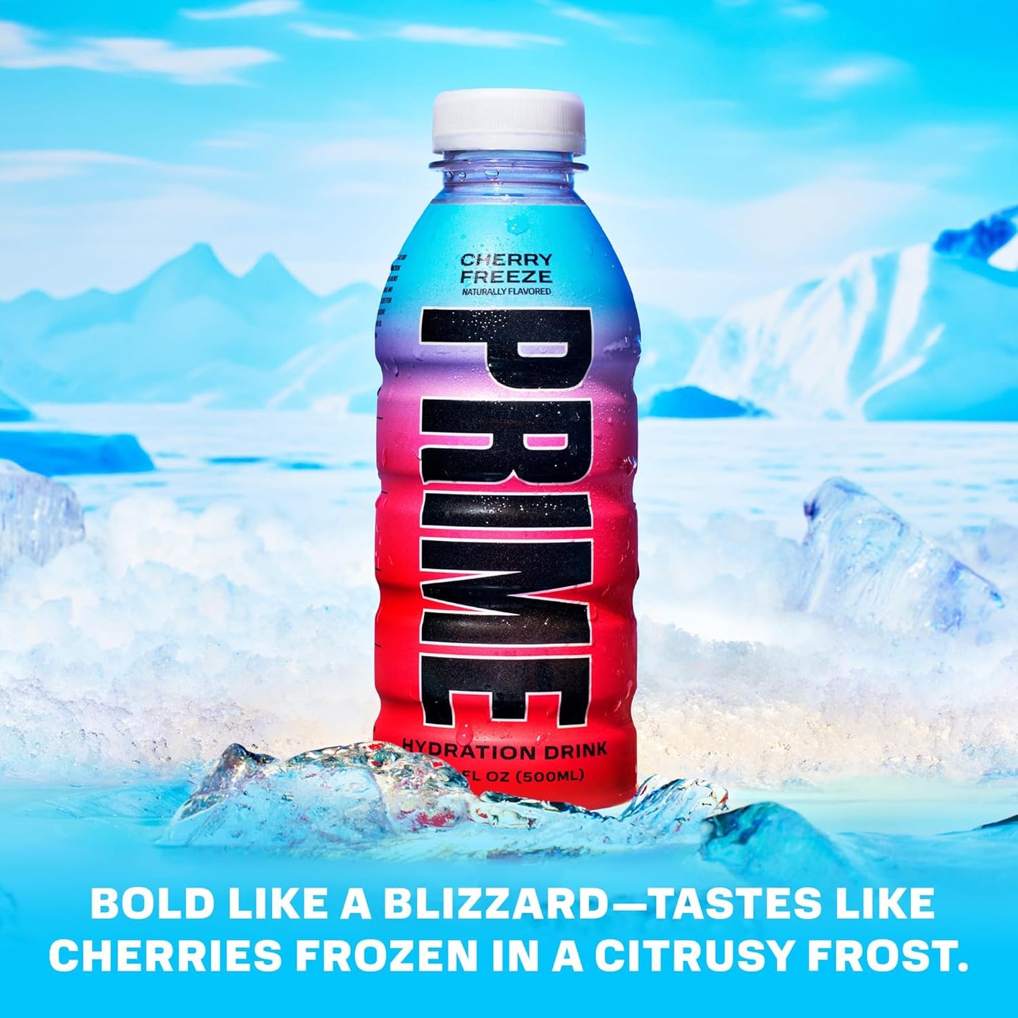 PRIME Hydration CHERRY FREEZE Sports Drink | Electrolyte Enhanced with BCAAs, B Vitamins, Antioxidants | Low Sugar | 16.9oz 12-Pack