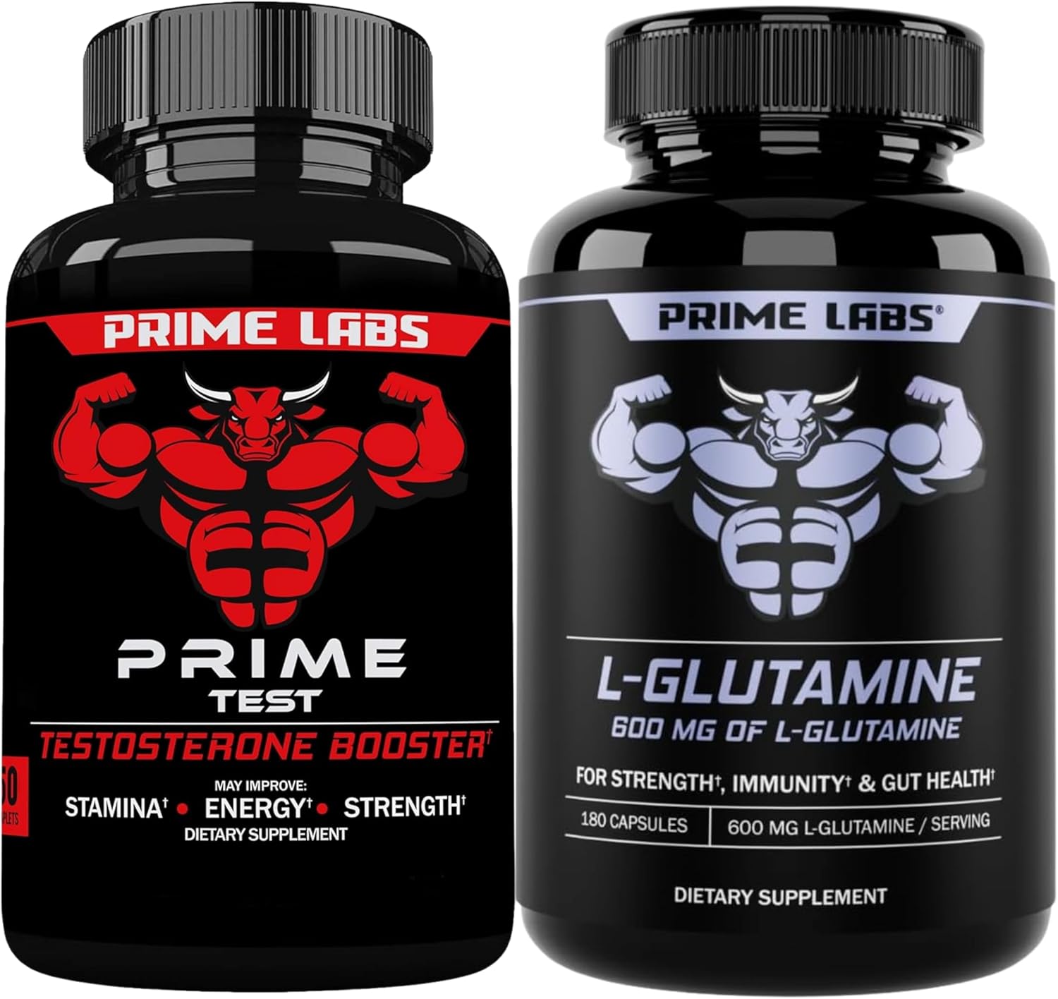 Prime Labs Prime Test with L Glutamine Capsules for Testosterone Support and Muscle Recovery