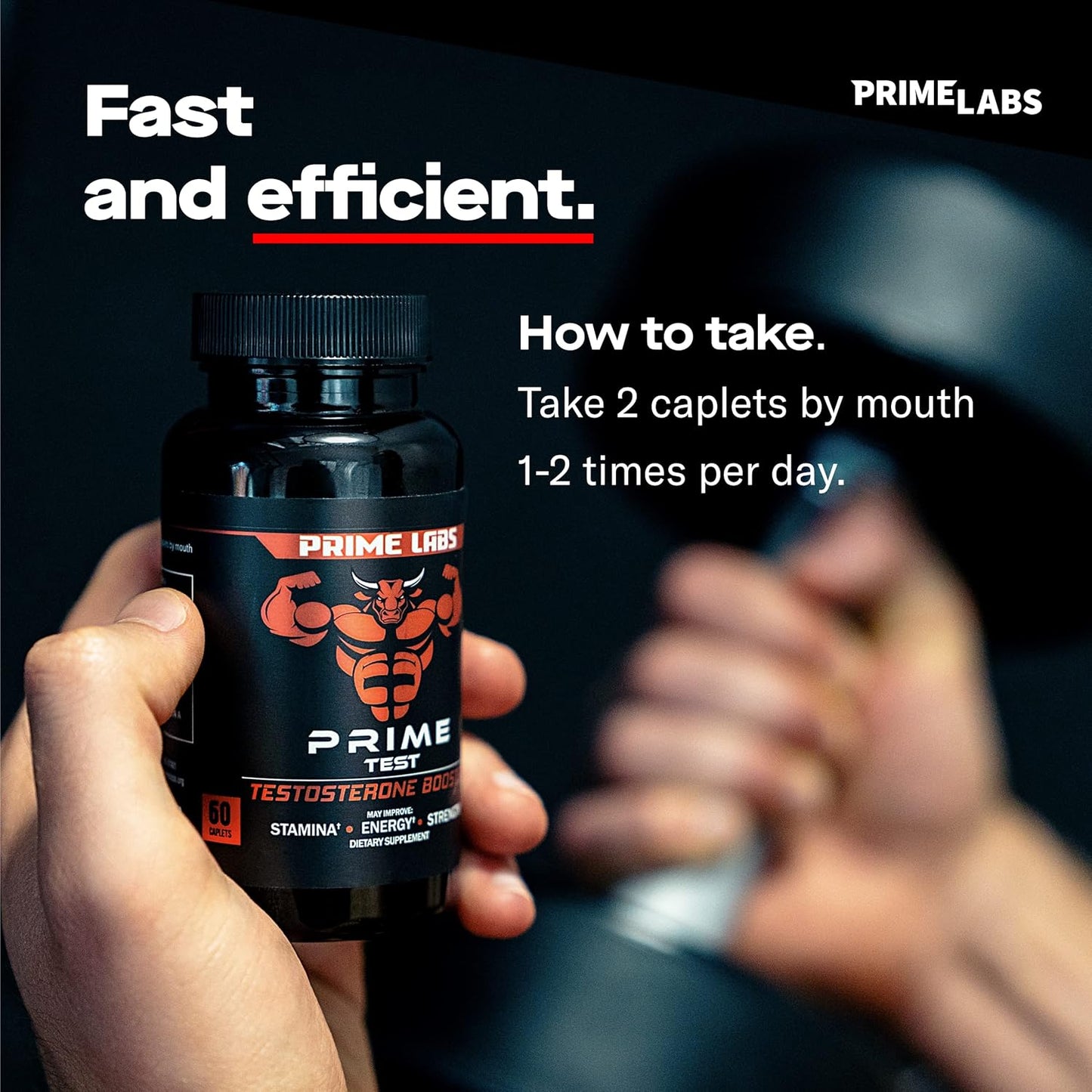 Prime Labs Prime Test with L Glutamine Capsules for Testosterone Support and Muscle Recovery