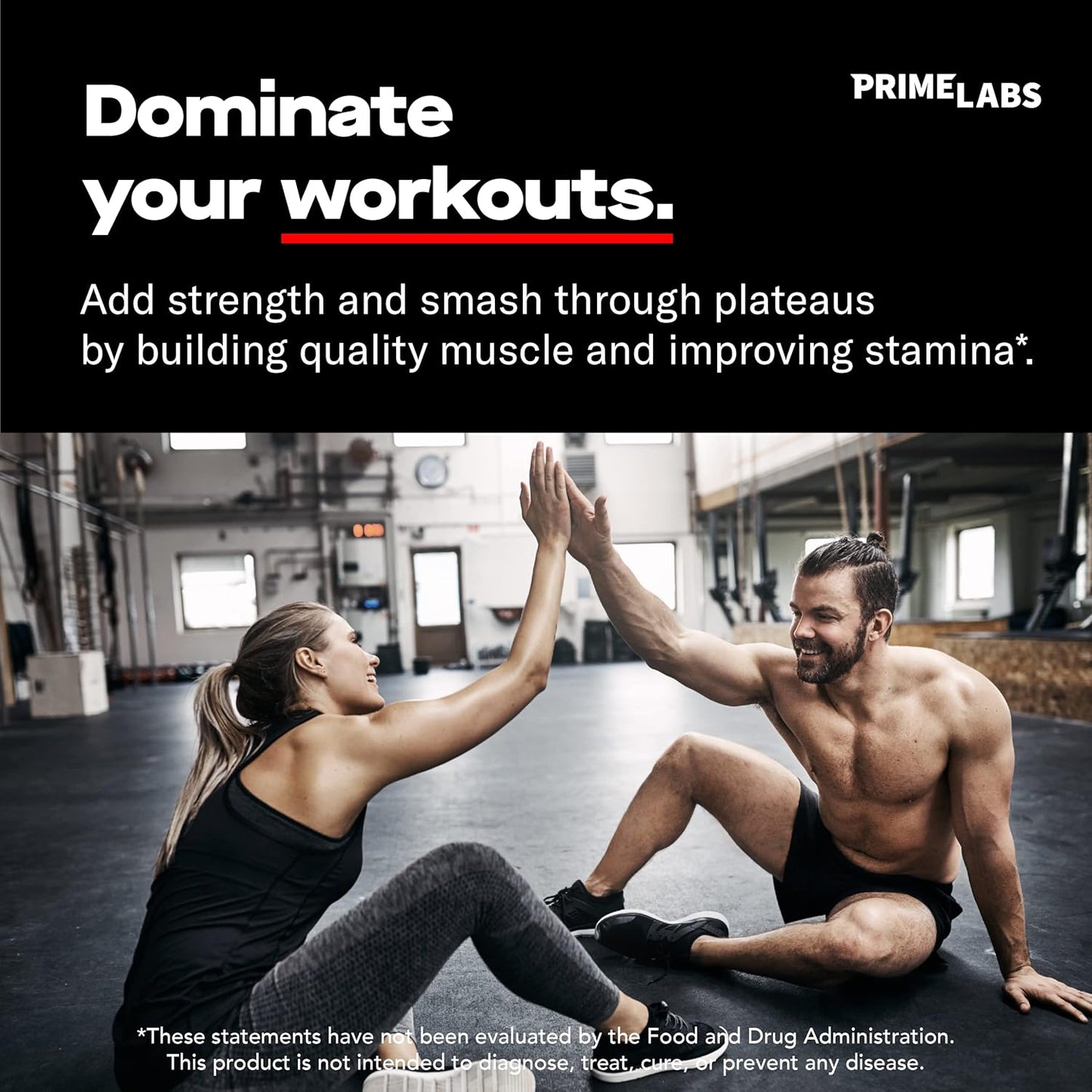 Prime Labs Prime Test with L Glutamine Capsules for Testosterone Support and Muscle Recovery