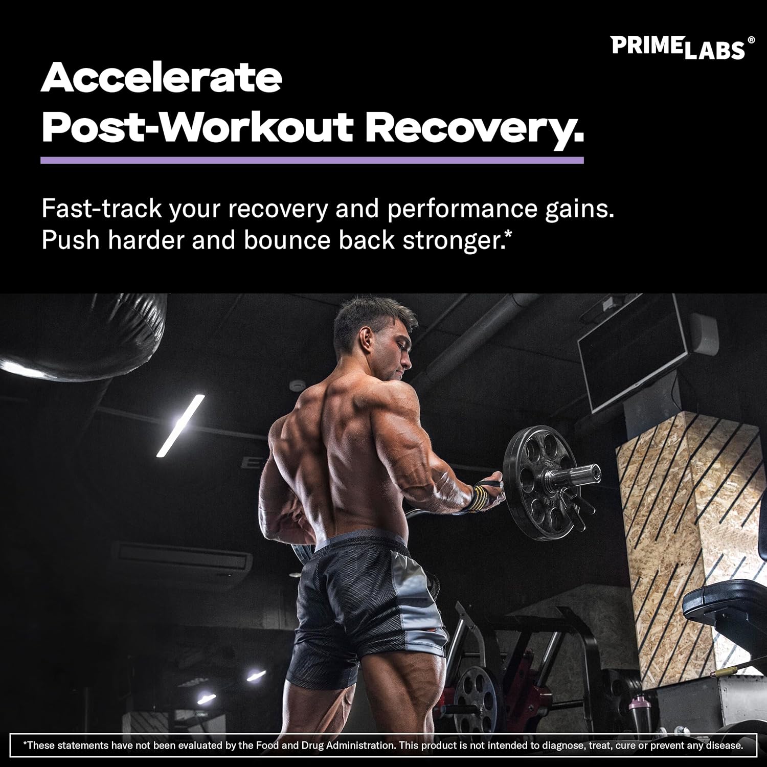 Prime Labs Prime Test with L Glutamine Capsules for Testosterone Support and Muscle Recovery