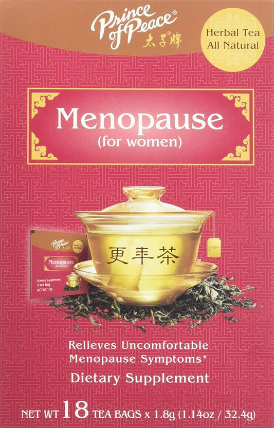 Prince of Peace Menopause Tea - Herbal Blend for Menopause Relief and Hormone Balance in Women - 18 Tea Bags