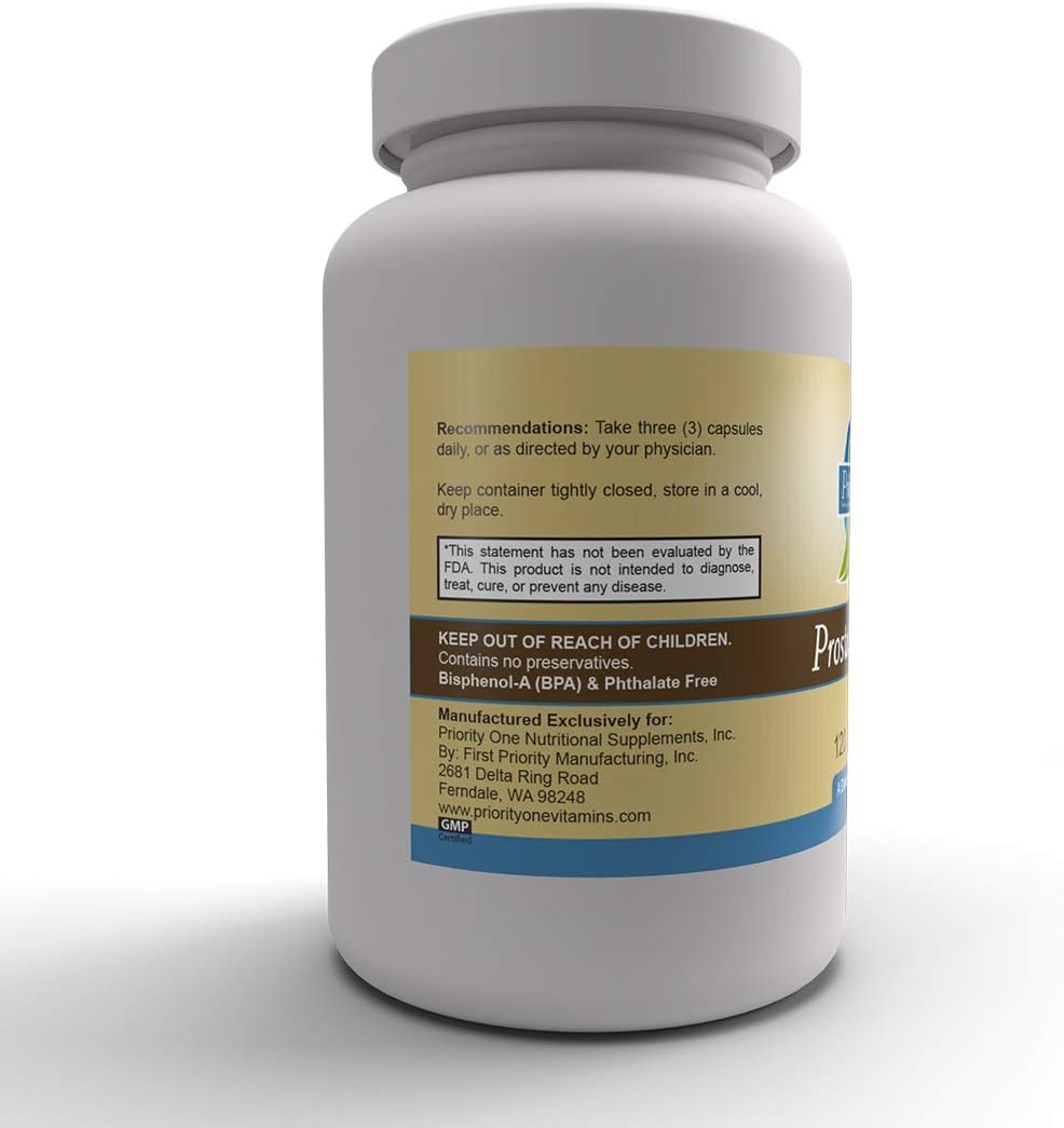 Priority One Vitamins Prostate Health Capsules - Supports Healthy Prostate & Normal Male Hormone Levels with Prostate Whole Gland*