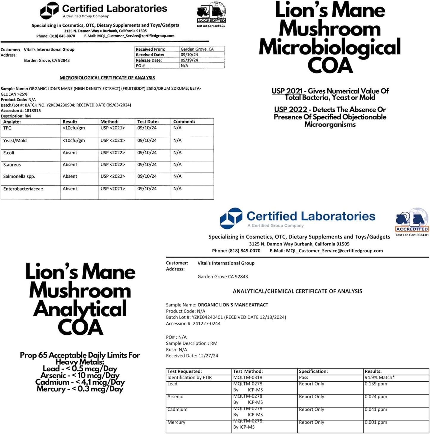 Pristine Lion's Mane Mushroom Capsules - 1000mg 60 Day Supply - Focus & Cognitive Function - Immunity & Memory Support - Vegan & Non-GMO