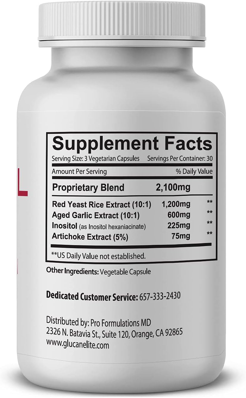 Pro Formulations MD Cholesterol Elite - 90 Veggie Caps - Red Yeast Rice & Aged Garlic Extract - Supports Healthy Cholesterol Levels with Inositol & Artichoke Extract