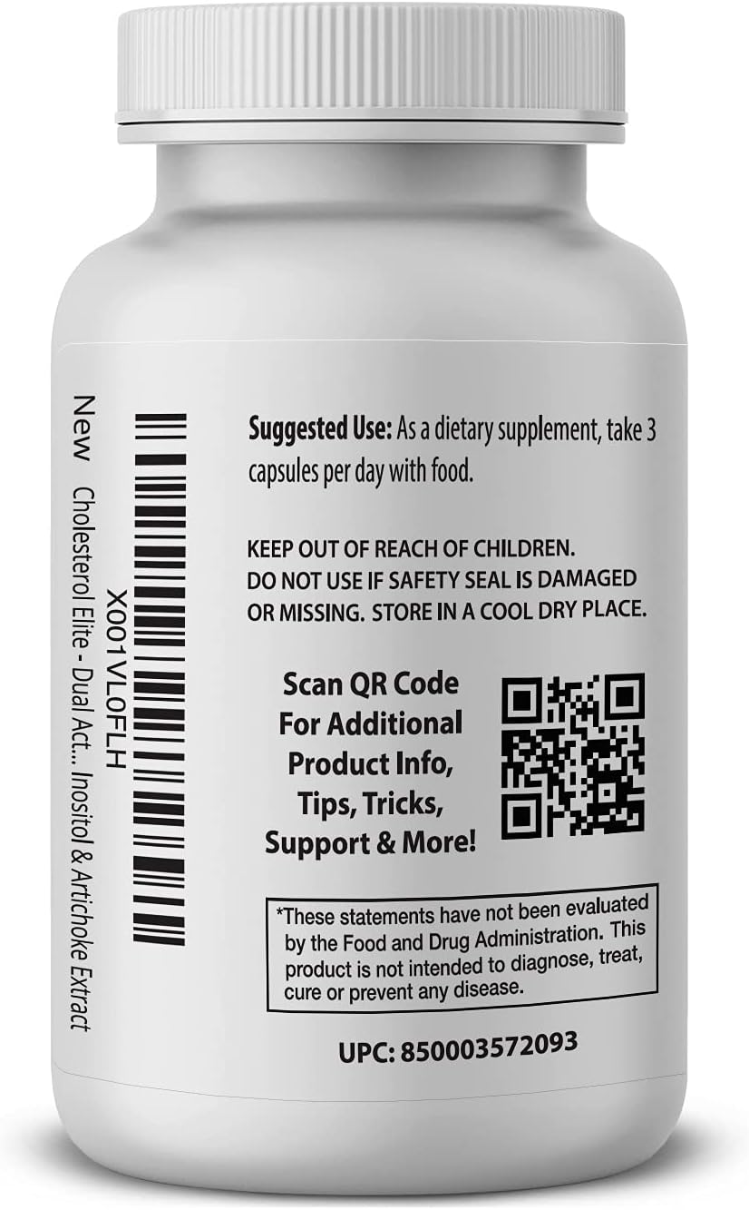 Pro Formulations MD Cholesterol Elite - 90 Veggie Caps - Red Yeast Rice & Aged Garlic Extract - Supports Healthy Cholesterol Levels with Inositol & Artichoke Extract
