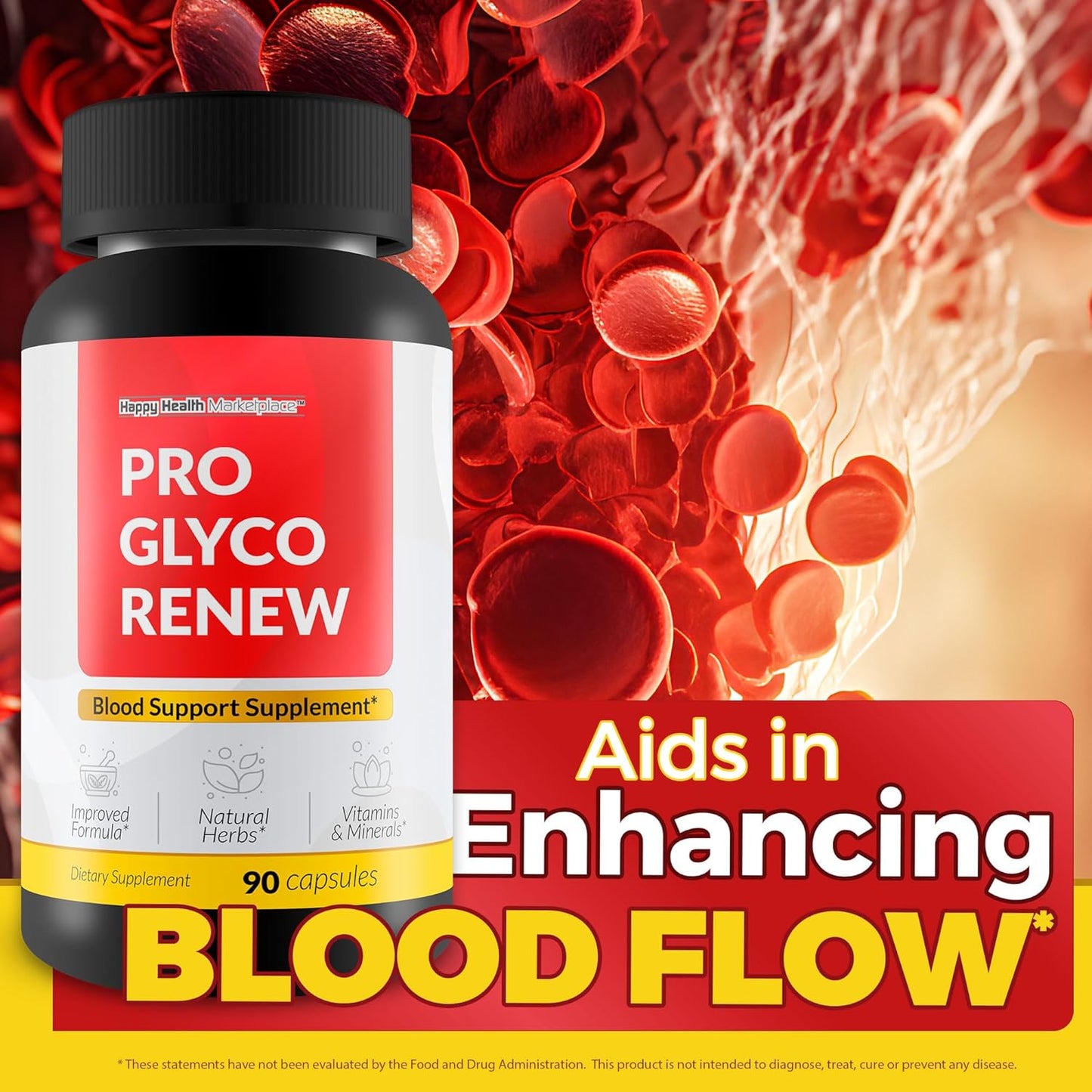 Pro Glyco Renew Blood Support Supplement with Turmeric, Ginger, Berberine - Natural Blood Balance Pills for Sugar Health