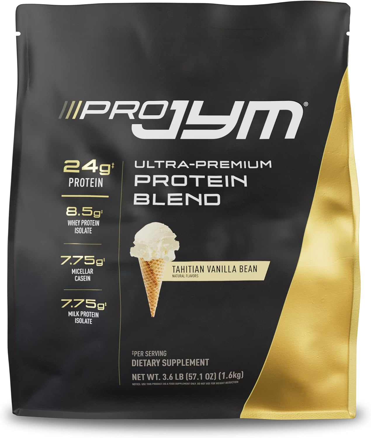 Pro JYM Protein Powder Blend - Whey, Casein, Milk & Egg Isolates - Rocky Road & Tahitian Vanilla Bean - 4.3lb & 45 Servings