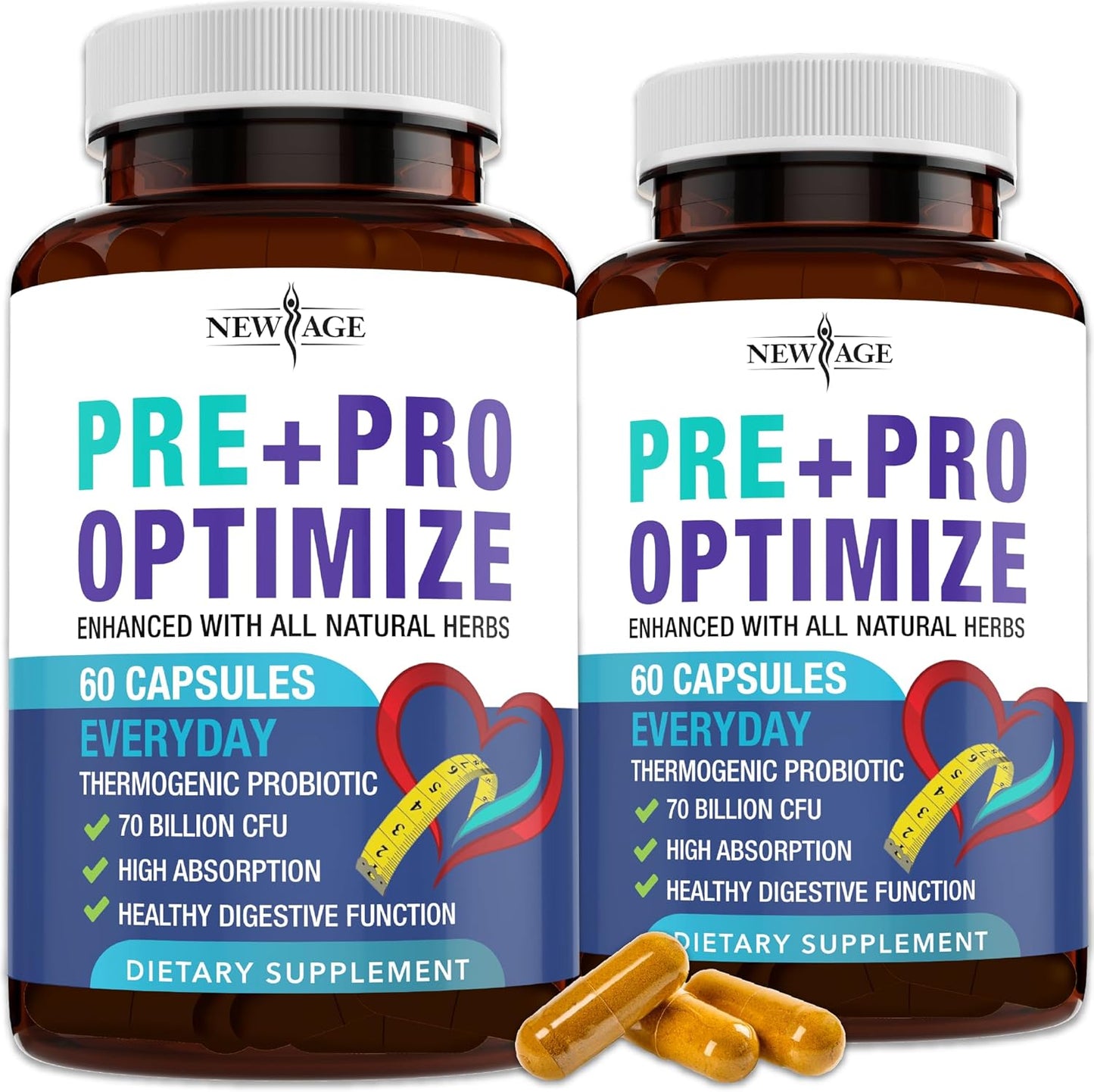 Pro Optimize Probiotics for Menopause Relief - 70 Billion CFU, Digestive Health - Joint Support, Night Sweats - Dong Quai - Pack of 2