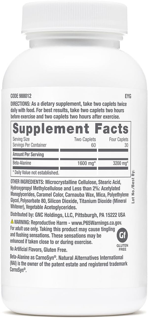 Pro Performance Beta-Alanine 120 Tablets Supplement for Muscle Function by GNC