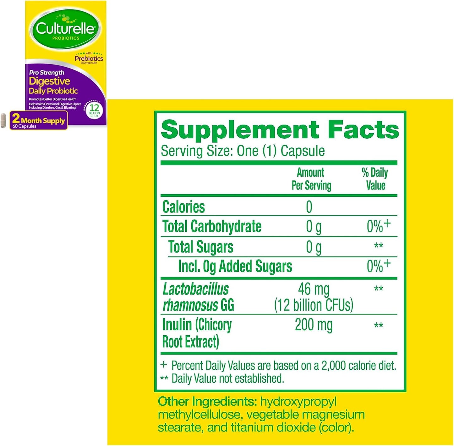 Pro Strength Daily Probiotic Capsules for Men & Women, 60 Count - Baby Digestive Comfort Probiotic for Colic, Gas, Fussiness - 2 Month Supply, 8.5 ml