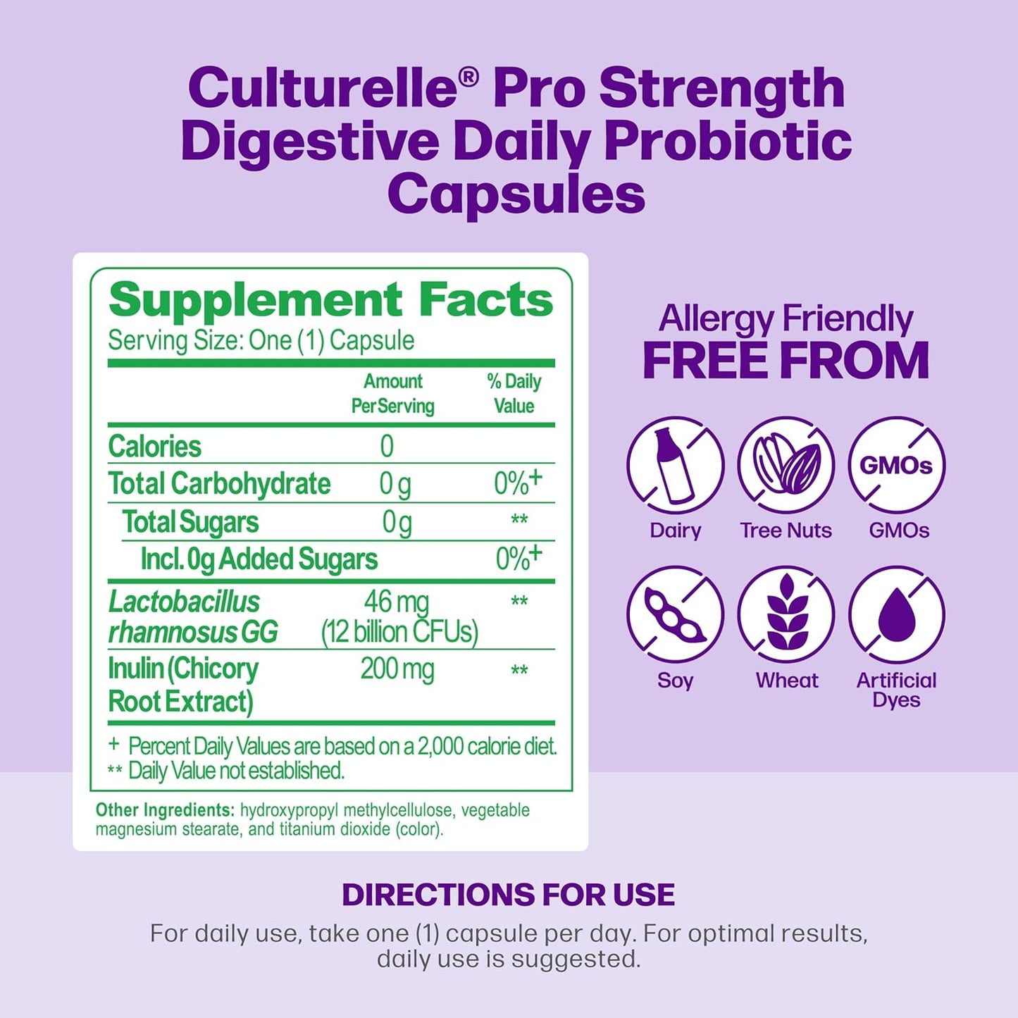 Pro Strength Daily Probiotics with Prebiotics - 2 Month Supply for Digestive Health, Women & Men, Occasional Diarrhea, Gas & Bloating - Gluten & Soy Free - 60 Count