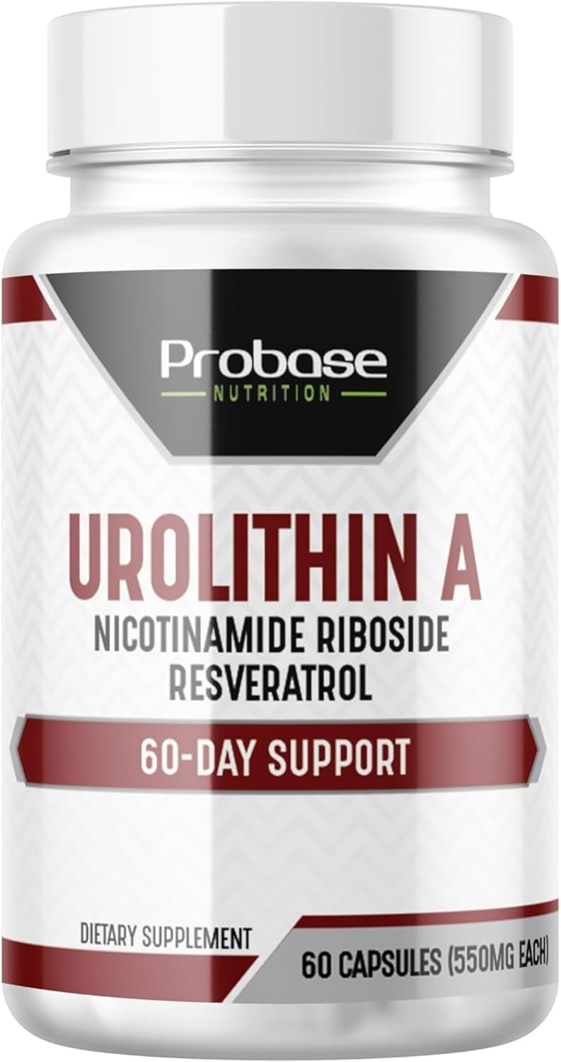 Probase Nutrition Urolithin A Supplement with NR and Resveratrol - 60-Day Supply for Anti-Aging Benefits