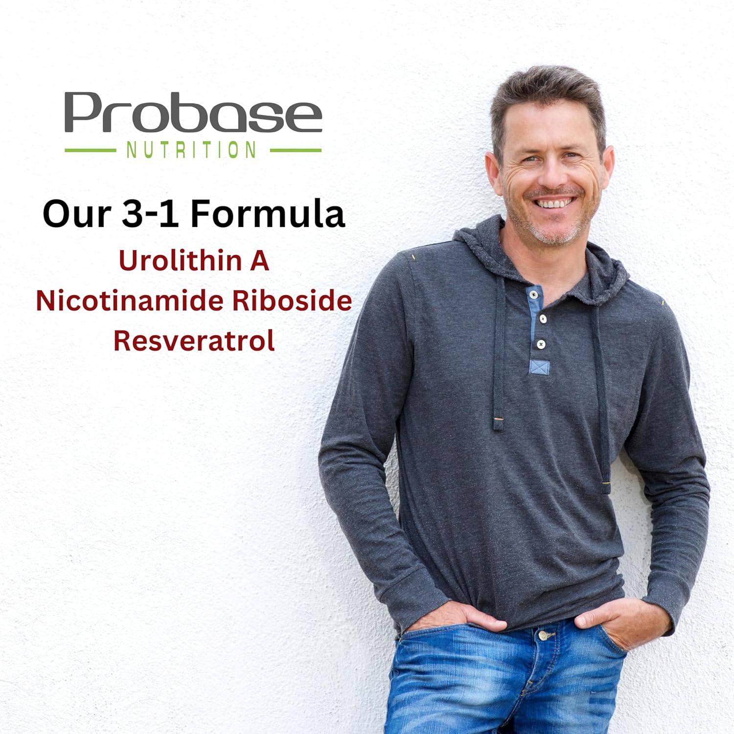 Probase Nutrition Urolithin A Supplement with NR and Resveratrol - 60-Day Supply for Anti-Aging Benefits