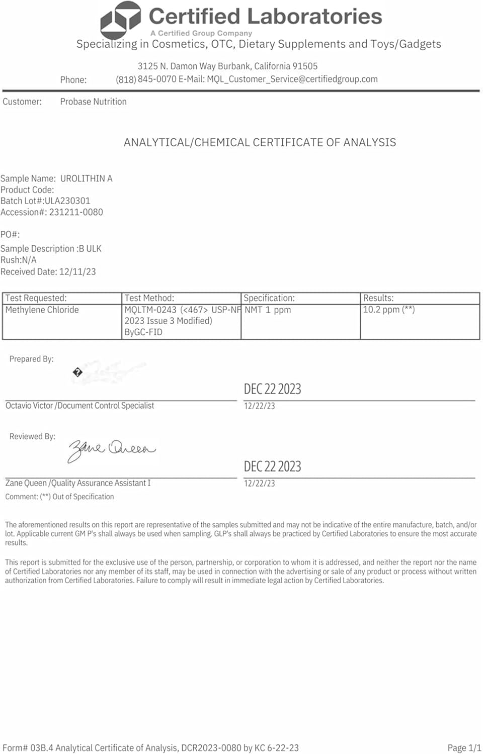 Probase Nutrition Urolithin A Supplement with NR and Resveratrol - 60-Day Supply for Anti-Aging Benefits