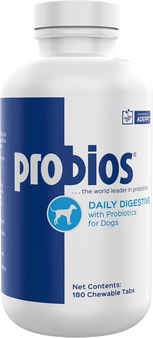 Probios Probiotic Digestive Tablets for Dogs, 180 Count Liver Flavored Daily Pet Probiotics from Vets Plus