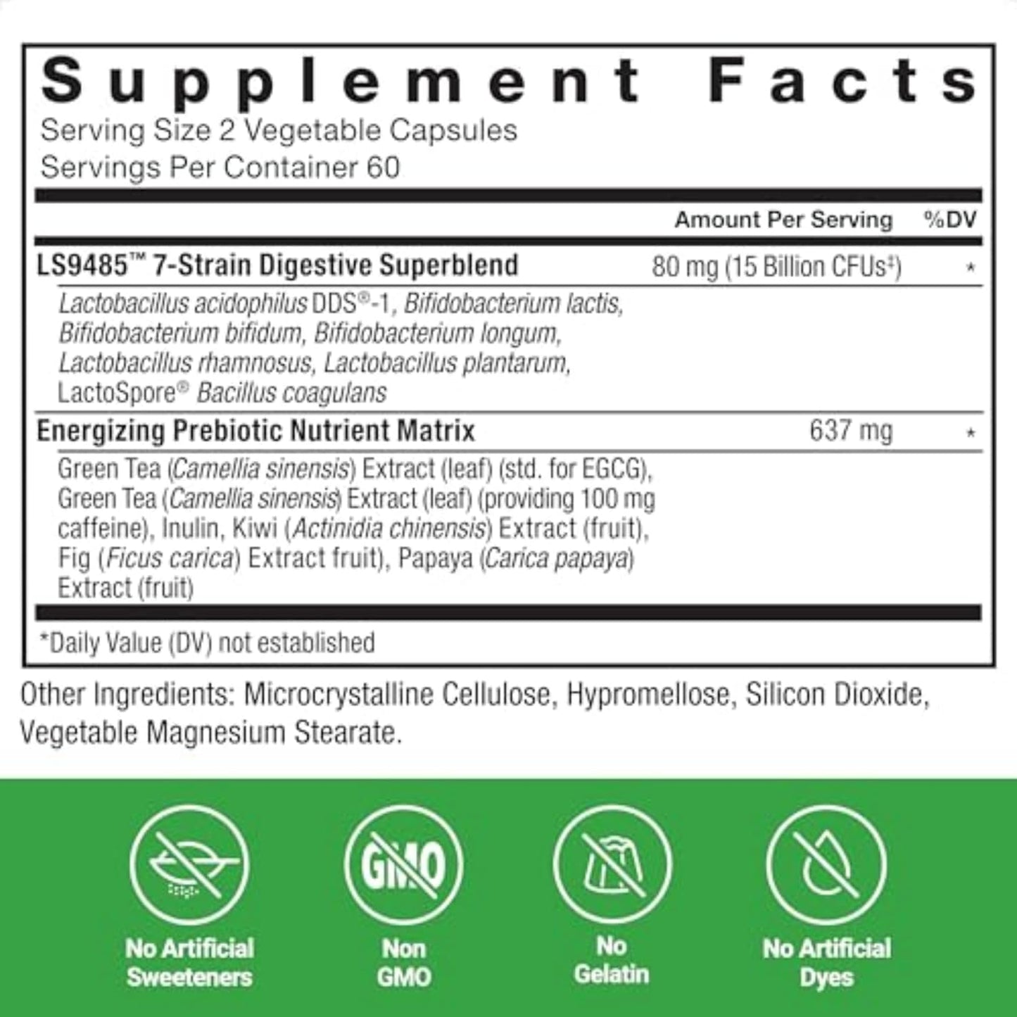 ProbioSlim Extra Strength Probiotic Capsules for Digestive Health - 30 Billion CFUs, Prebiotic Fiber - 120 Capsules