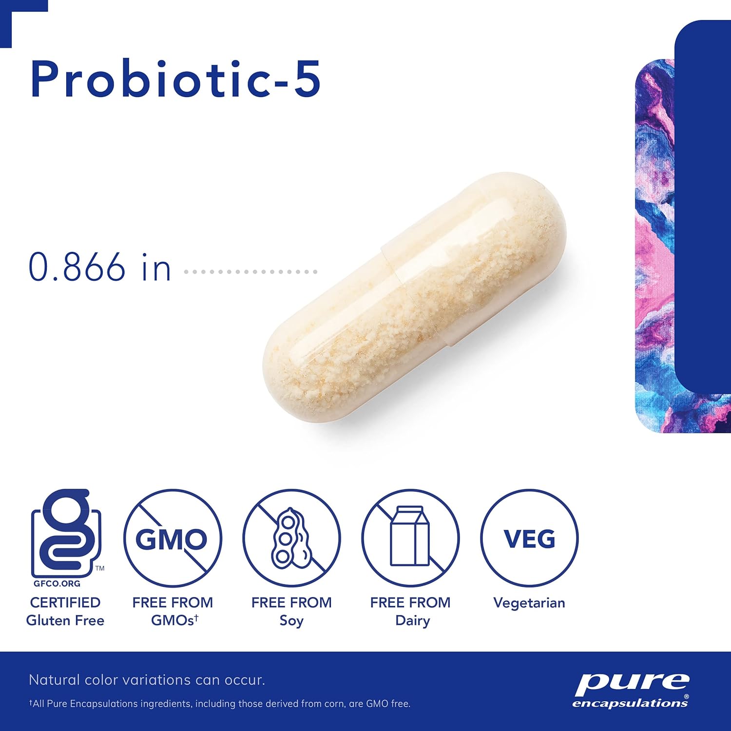 Probiotic-5 by Pure Encapsulations: Dairy & Soy Free Immune & Gut Health Support - 60 Capsules