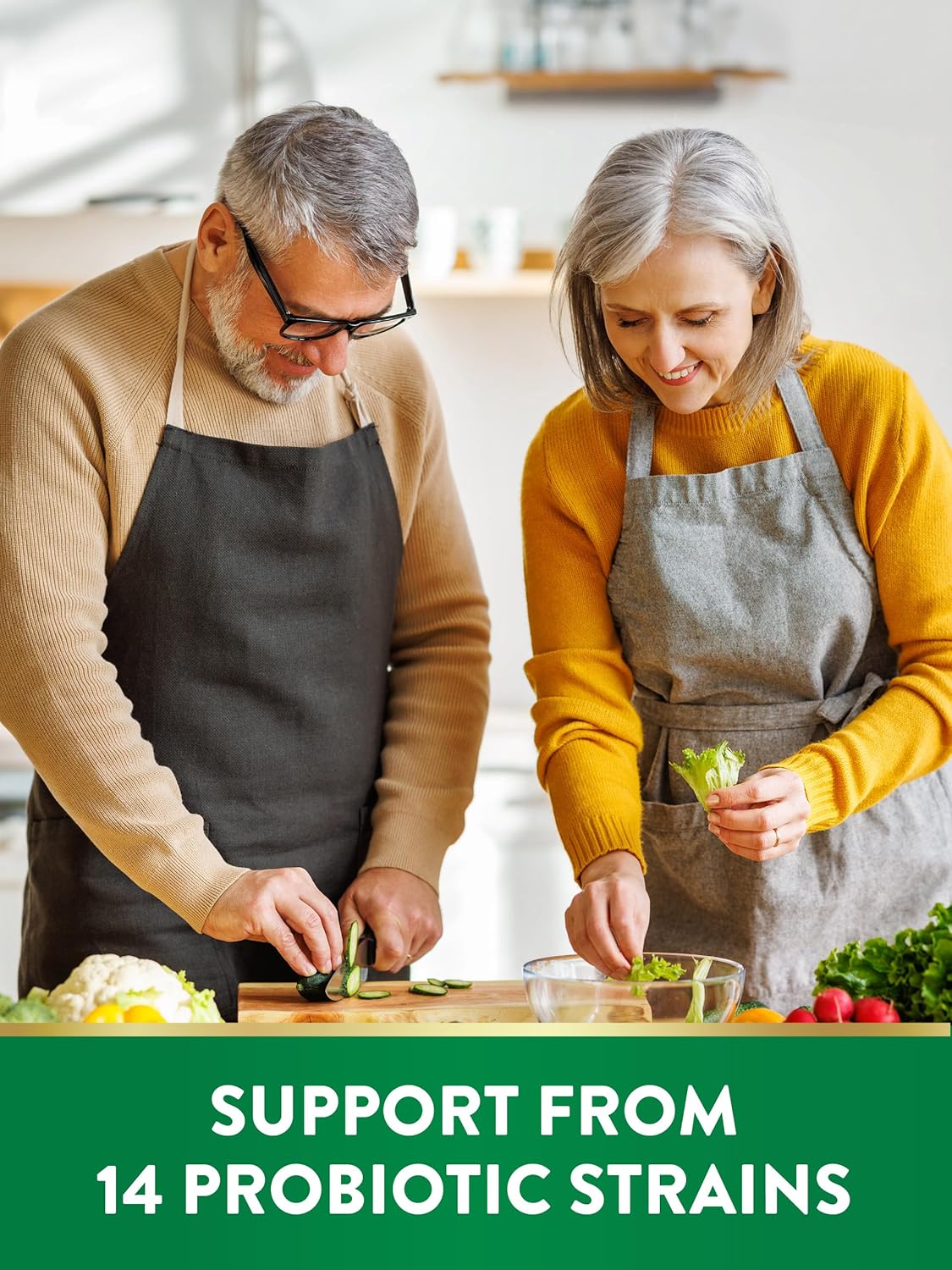 Probiotic 50 Billion CFU with 200mg Prebiotics - 60 Capsules, Vegetarian, Non GMO & Gluten Free - Digestive Health Support for Men and Women