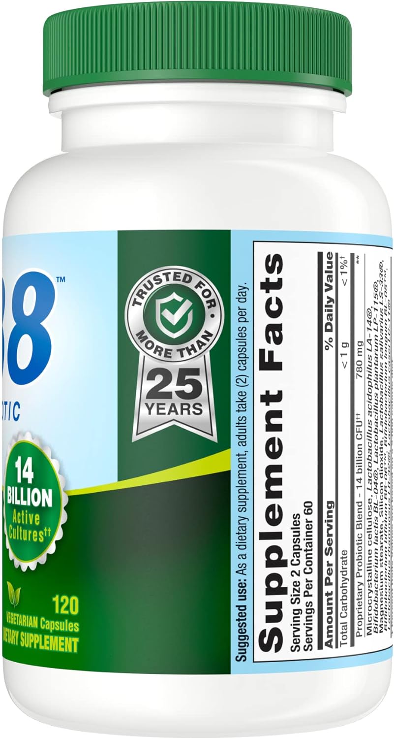 Probiotic Acidophilus Supplement for Men and Women, 240 Count Vegetarian Capsules for Digestive Health & Immune Support