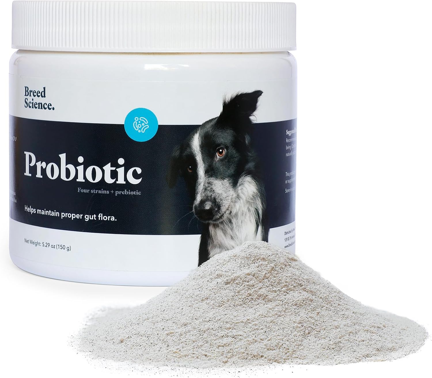 Probiotic and Prebiotic Powder for Dogs - Diarrhea and Gas Relief Supplement - Immune Health and Digestive Support - Stool Hardener for Pets