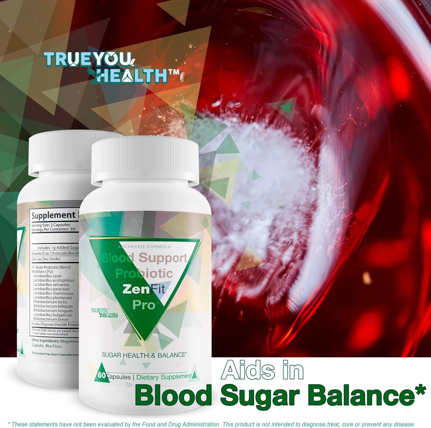 Probiotic Blood Support Supplement for Sugar Balance - Blood Support Pills with Zenfit Pro - Boost Blood Health and Sugar Levels - Probiotic Blood Capsules for Overall Wellness