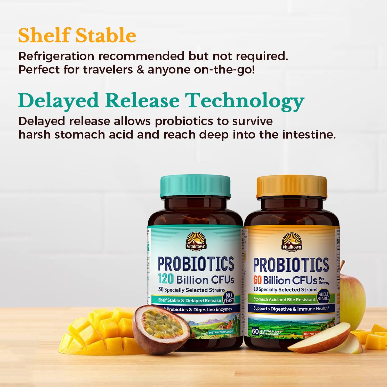 Probiotic Bundle: 60 Billion CFUs & 120 Billion CFUs | Digestive & Immune Health | 30 Day Supply | Shelf Stable
