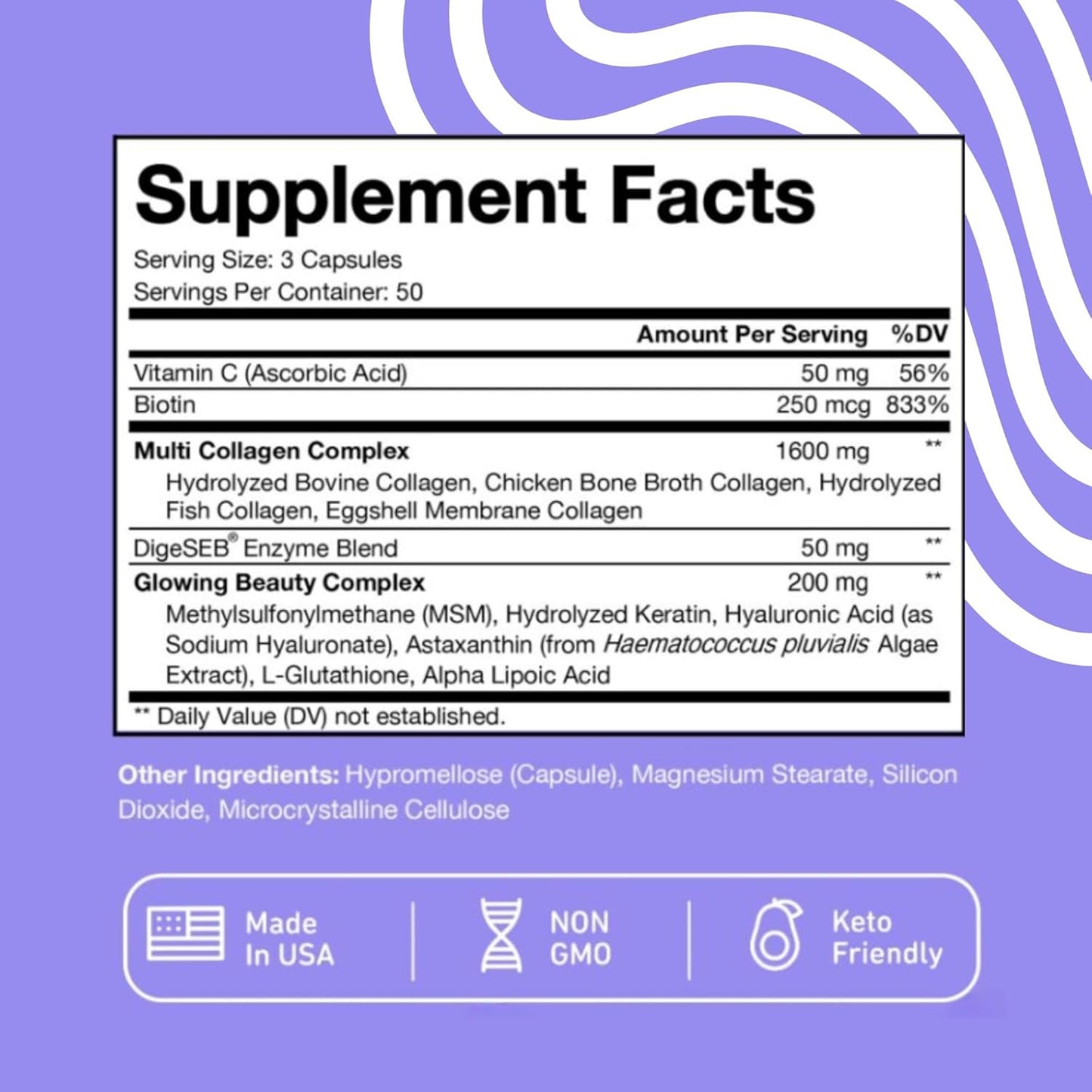 Probiotic Complex Capsules with Vital Vitamins Multi Collagen Complex for Gut Health