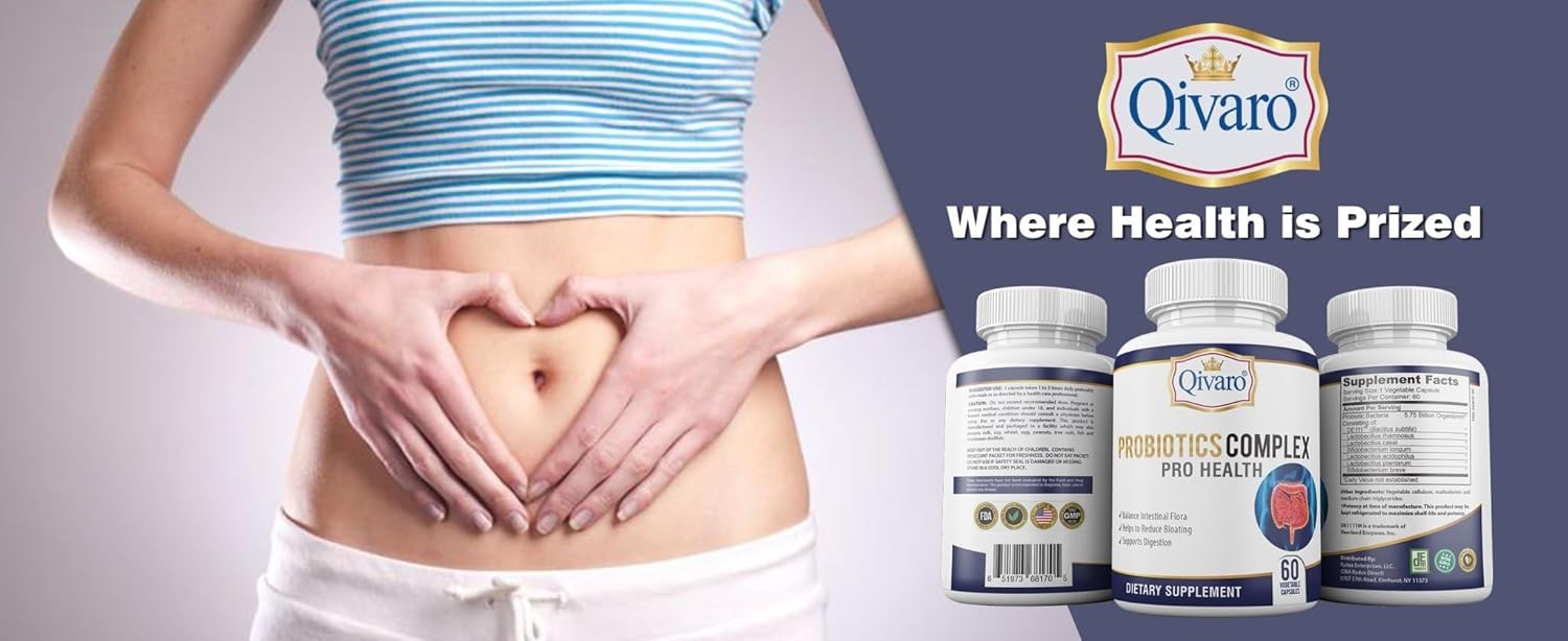 Probiotic Complex for Digestive Balance and Immune Support - Natural Vegan Supplement - USA-Made - 60 Capsules