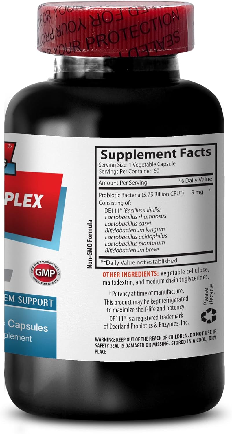 Probiotic Complex for Healthy Digestion - Advanced Blended Supplement with Digestive Enzymes - 60 Capsules