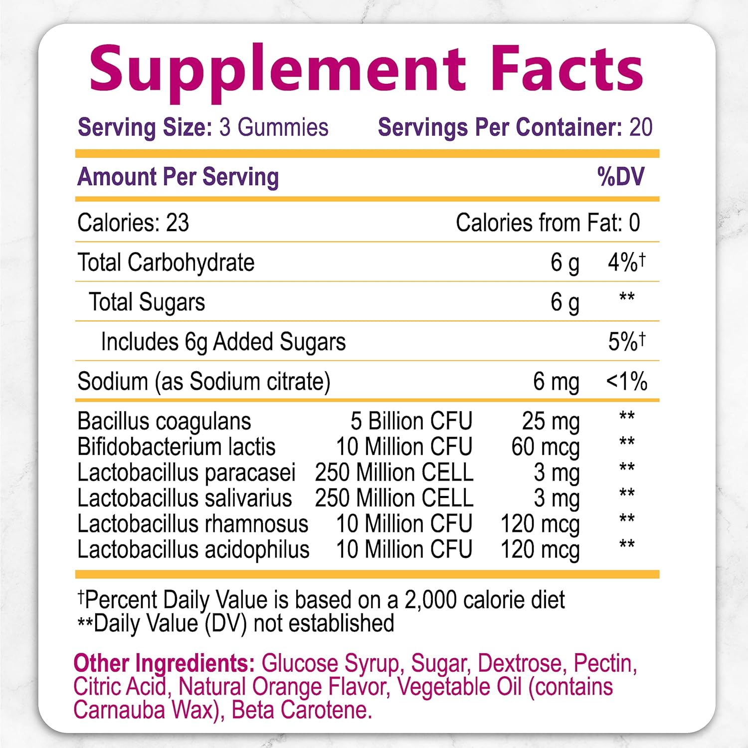 Probiotic Gummies with 5 Billion CFUs for Digestive Health - Reduces Bloating & Discomfort - Natural Orange Flavor - 60 Gummies for Women & Kids