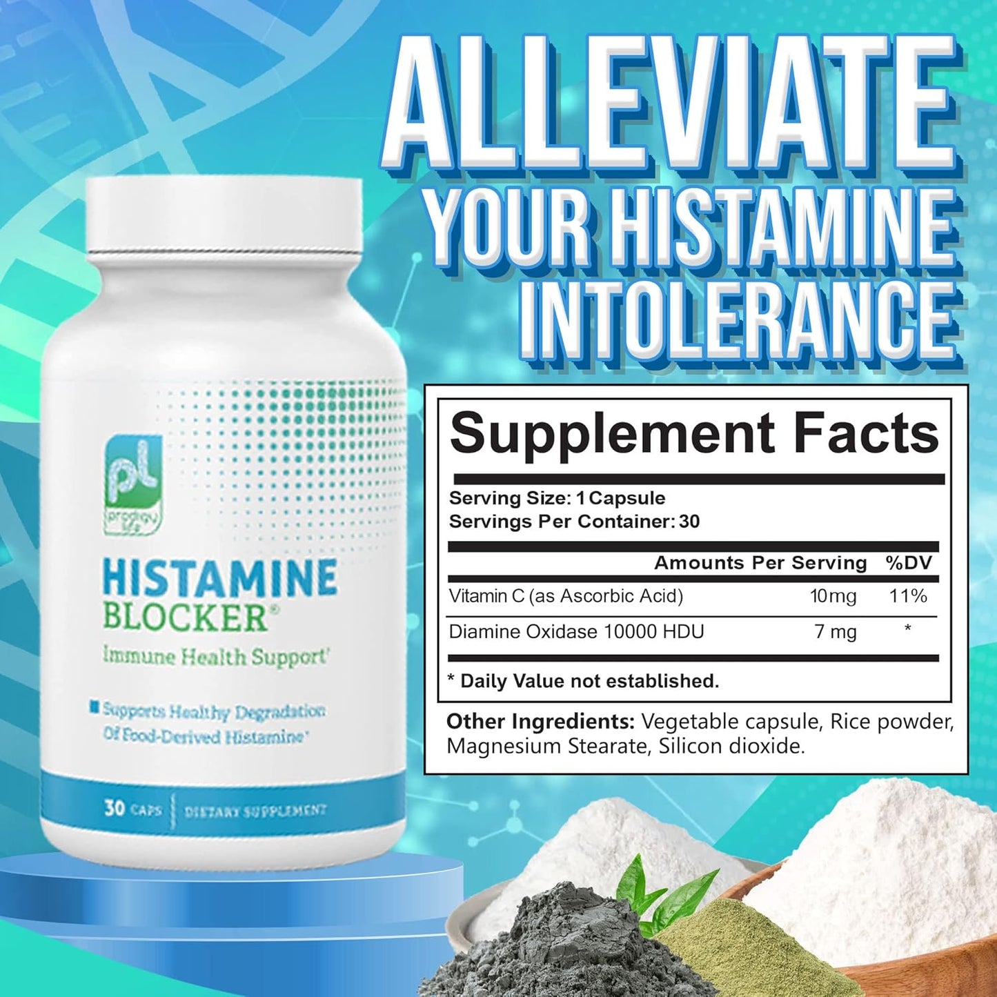 Probiotic Life Premium Histamine Block Supplement - Advanced DAO Enzyme Blocker for Food Intolerance - 30 Count
