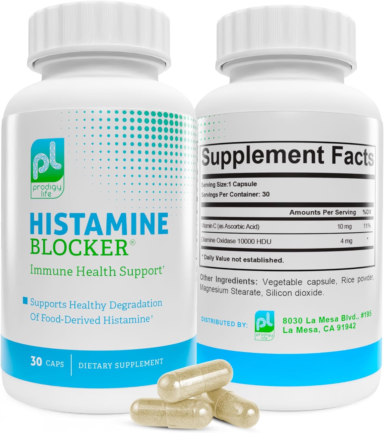 Probiotic Life Premium Histamine Block Supplement - Advanced DAO Enzyme Blocker for Food Intolerance - 30 Count