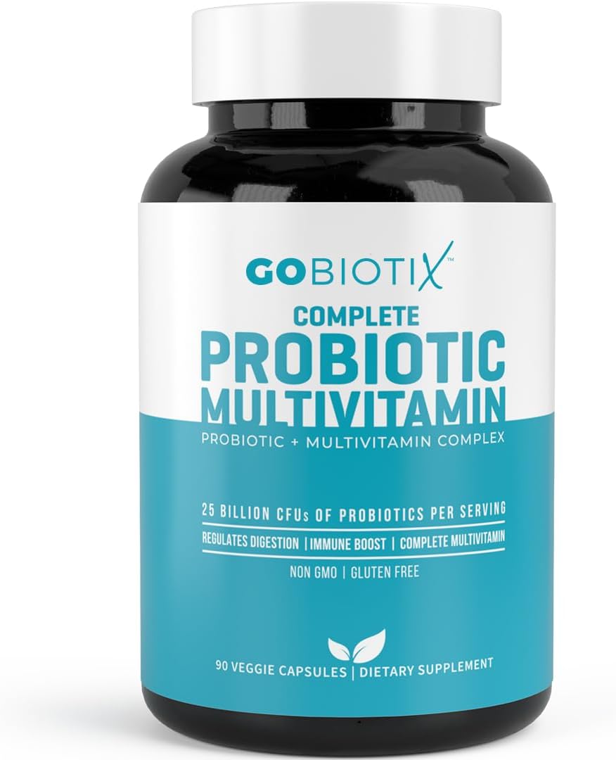 Probiotic Multivitamin Supplement with 25 Billion CFU for Immunity and Digestive Health - Gluten Free Probiotics for Women and Men - 90 Capsules