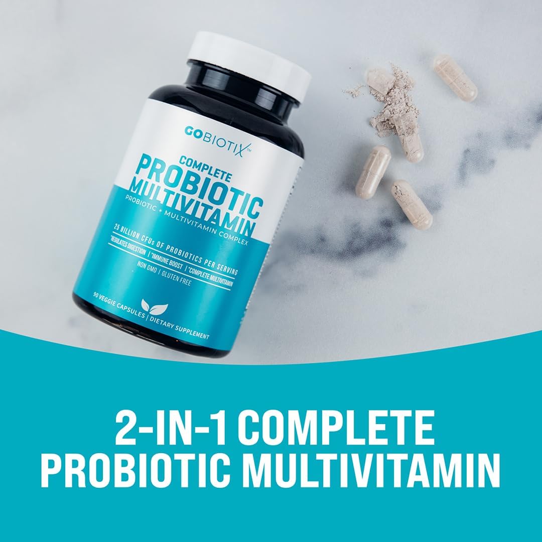 Probiotic Multivitamin Supplement with 25 Billion CFU for Immunity and Digestive Health - Gluten Free Probiotics for Women and Men - 90 Capsules