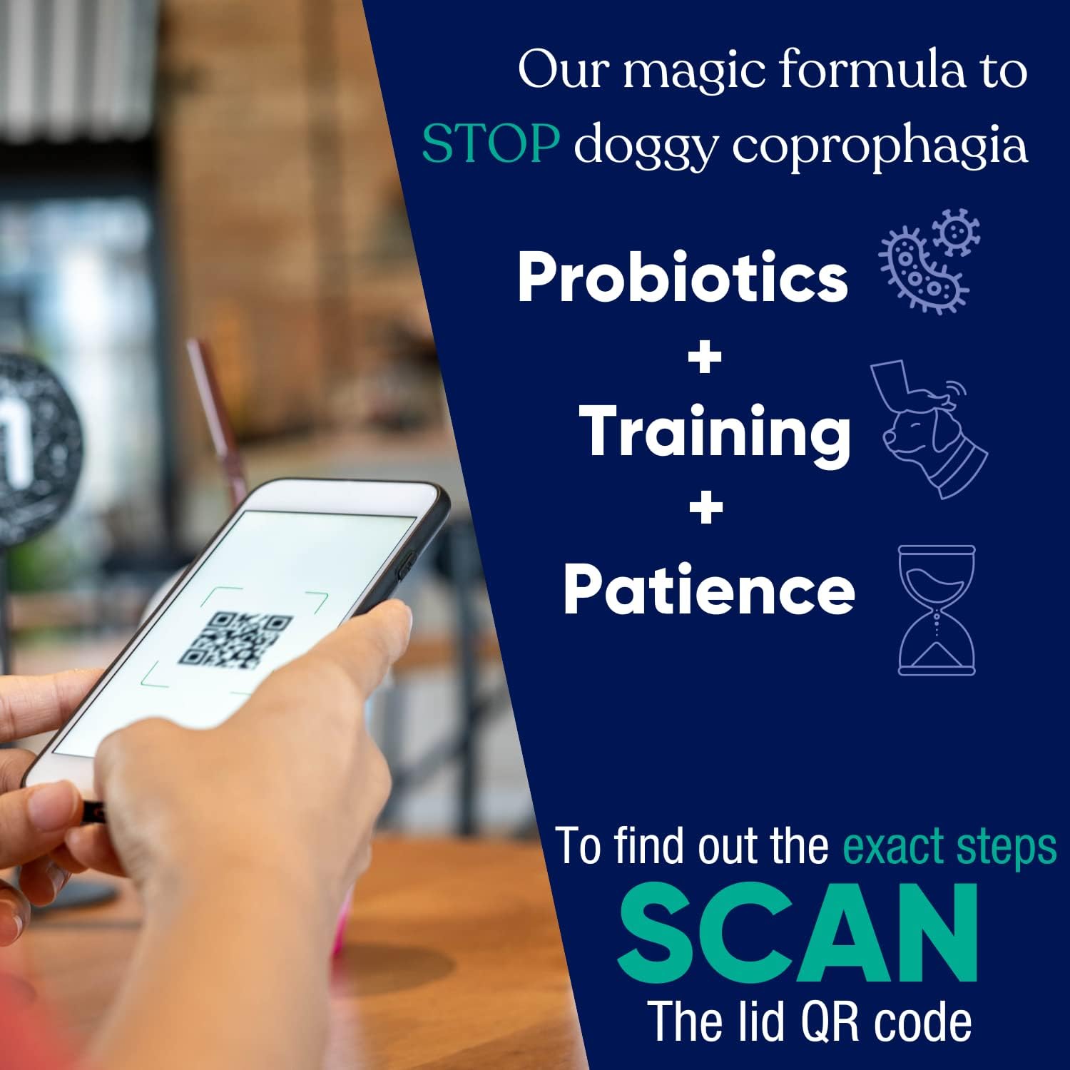 Probiotic Powder for Dogs & Cats to Stop Poop Eating - Coprophagia Deterrent & Prevention - Stool Eating Treatment (120 GMS)