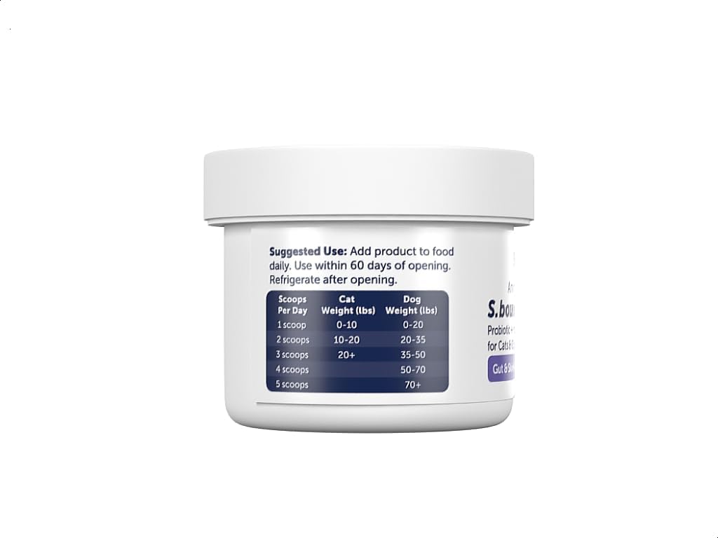 Probiotic Prebiotic Supplement for Cats and Dogs - AnimalBiome S boulardii + FOS - 30g