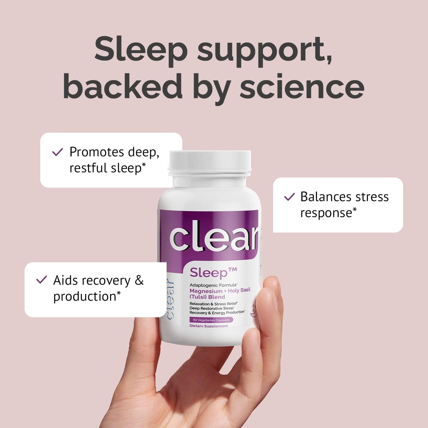 Probiotic Sleep Aid with Holy Basil & Magnesium - Pack of 3